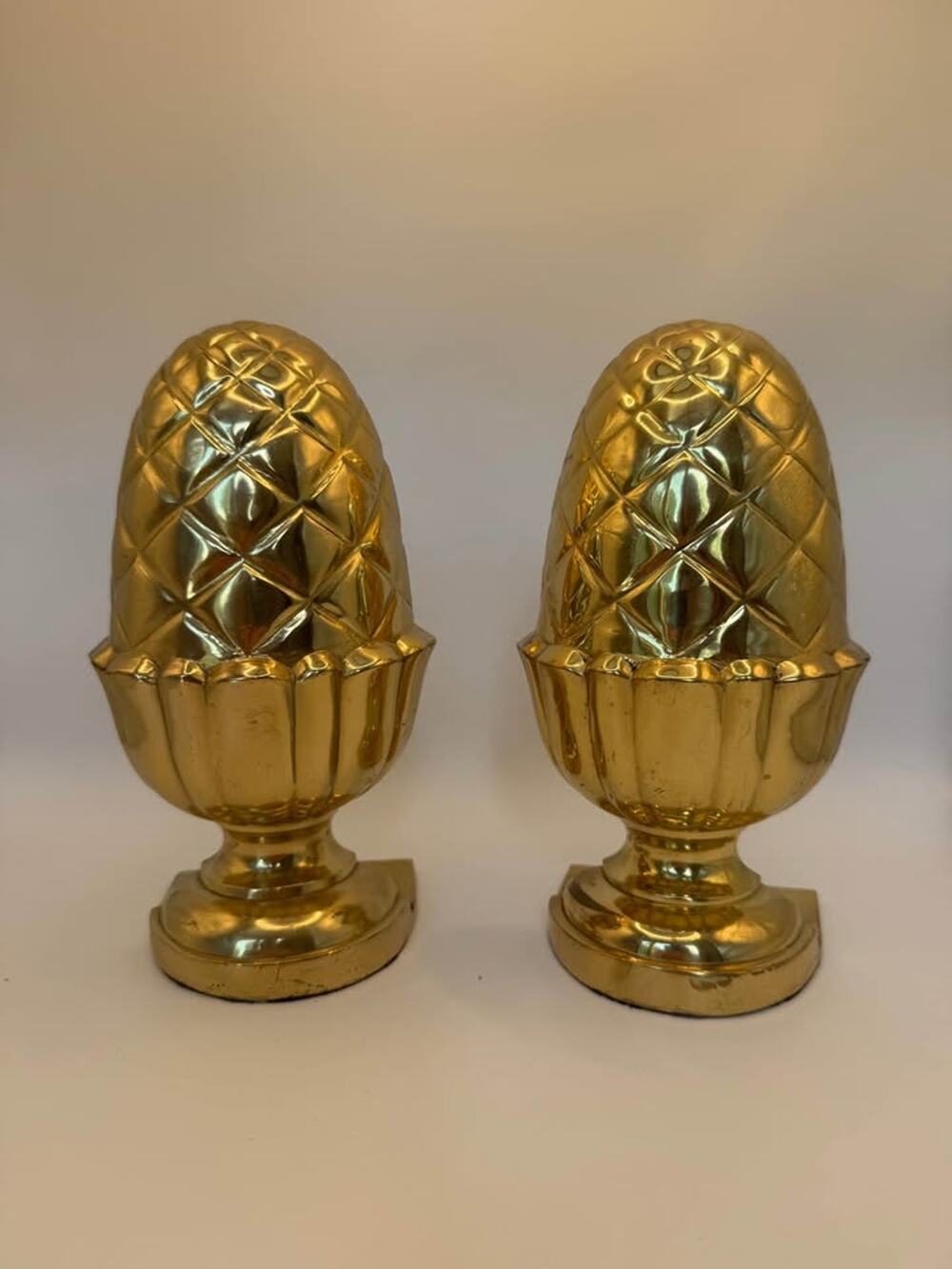 Vintage Brass Artichoke Bookends